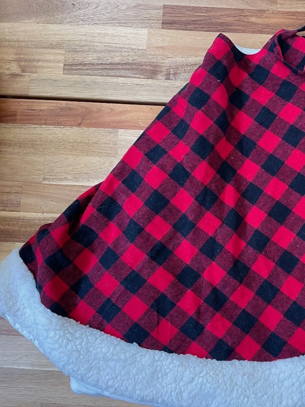 GENTLY USED - Target Lumberjack red and black plaid Christmas/Holiday tree skirt